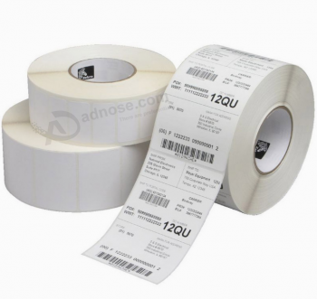 papel branco personalizado rolo de etiquetas de código de barras sensível ao calor
