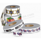 hoogkwalitatieve glanzende waterpoof papieren batterij stickerlabels