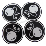 Impression de papier autocollant autocollant rond noir mat