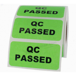 benutzerdefinierte beliebte selbstklebende billige Papier qc Pass Aufkleber