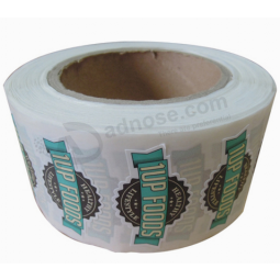 High quality pvc transparent sticker & label with black letters
