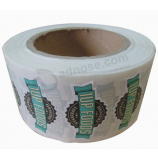 hoge kwaliteit pvc transparante sticker & label met zwarte letters