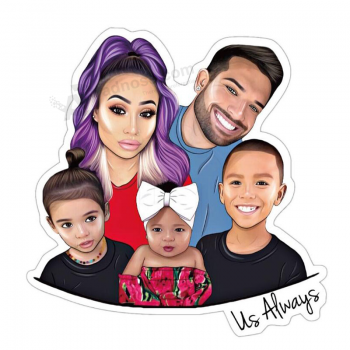 Autocollant photo de famille découpé en vinyle imperméable