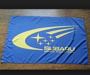 Polyester Digitaldruck 3x5ft benutzerdefinierte Logo Subaru Flagge