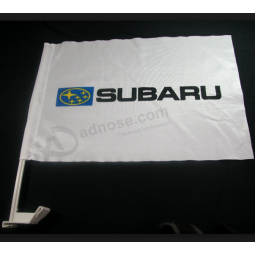 Custom printing knitted polyester Subaru car window flag