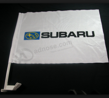 Impression personnalisée tricoté polyester Subaru drapeau de fenêtre de voiture