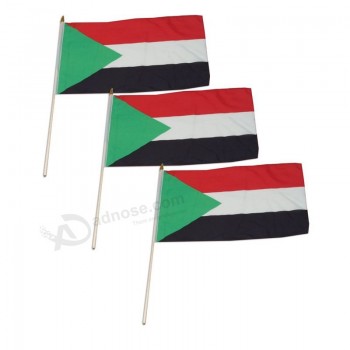Vente en gros personnalisé de haute qualité Drapeau du Soudan 12 x 18 pouces - 3 PK