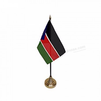 Impression sur soie 68d polyester Soudan du Sud pays drapeau de table