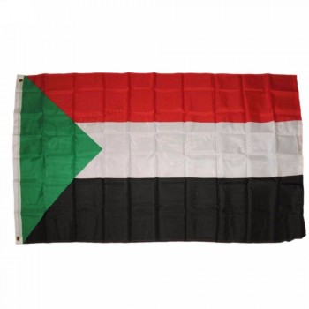 высокое качество 3x5 футов флаг Судана с латунными втулками, полиэстер флаг страны