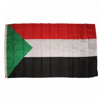 Stoter de haute qualité 3x5 FT drapeau du Soudan avec œillets en laiton, drapeau de pays en polyester