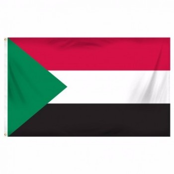 カスタムシルクスクリーン印刷デジタル印刷さまざまな種類の異なるサイズ2x3ft 4x6ft 3x5ft国スーダン国旗