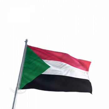 Impressão personalizada 90 * 150 cm material de poliéster bandeira do Sudão Para o feriado do festival E mais