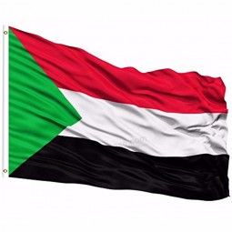 2019 Soedan vlag 3x5 FT 90x150cm banner 100d polyester aangepaste vlag metalen doorvoertule