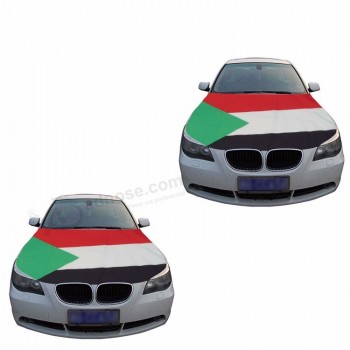 rood wit zwart voertuig decoratie Soedan spandex autodekking vlag