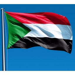 benutzerdefinierte 100% Polyester dekorative Sudan Nationalflagge