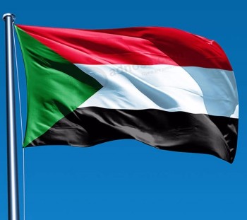 custom 100% polyester decoratieve Sudan nationale land vlag