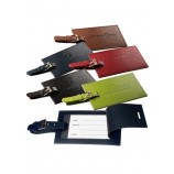 Étiquettes de bagages en cuir rectangulaires personnalisées