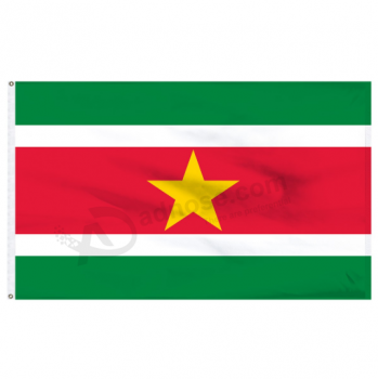 Bannière extérieure 3x5ft Drapeaux nationaux en polyester du Suriname