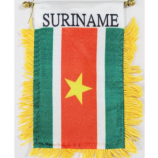 Wholesale Polyester car hanging Suriname mirror flag