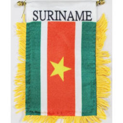 Wholesale Polyester car hanging Suriname mirror flag