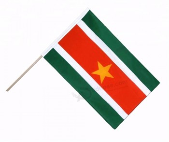 4 * 6 дюймов Суринам Суринам рука флаг с полюсом