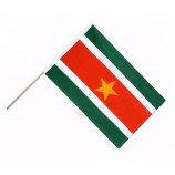 4*6 inches Suriname Surinamese hand stick flag with pole