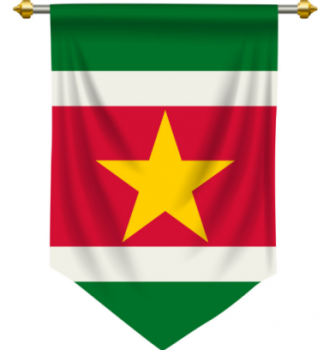 Drapeau fanion du Suriname décoratif en polyester personnalisé