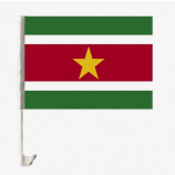 bester Preis gestrickte Polyester-Flagge Suriname Autofensterflagge