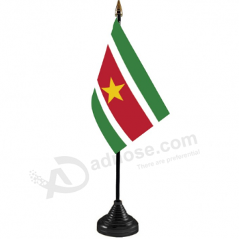 Suriname table flag with metal base Suriname desk flag with stand