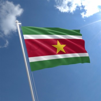 Suriname National Country Banner Double Sided Drapeau Imprimé