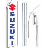 перо флаттер перо флаг плюс полюс и шип земли логотип Suzuki синий красный белый