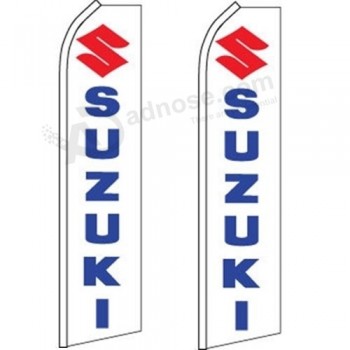 2 bandiera bandiera piuma fluttuante swooper suzuki logo blu rosso bianco