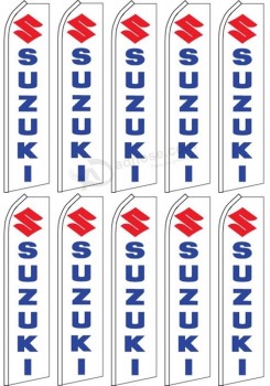 10 развевающихся флажков suzuki логотип синий красный белый