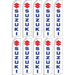 10 Swooper Flutter Flags Suzuki Logo Blue Red White