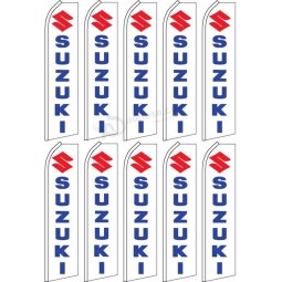 10 bandiere svolazzanti swooper suzuki logo blu Rosso bianco