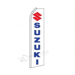Novità K's suzuki bandiera pubblicitaria super piuma bianca / blu swooper