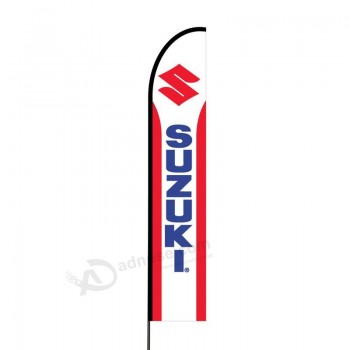 Attractive Outdoor Printed Promotional Business Advertising Swooper Flutter Feather Flag / Banner Complete Pole Kit and Spike