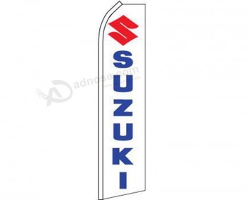 K's Novelties Suzuki White & Blue Super Super Feather Advertising Flag