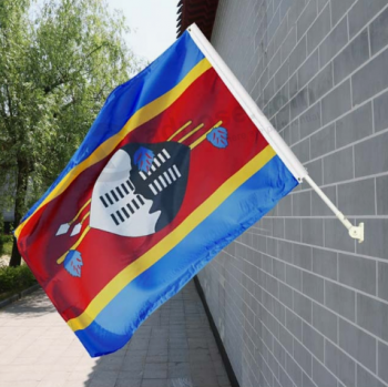 groothandel in gebreide polyester wandgemonteerde swaziland vlag