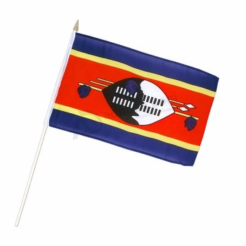 Impression numérique en plastique poteau Swaziland main tenu bâton drapeau