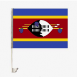 Factory wholesale car window Swaziland flag with plastic pole
