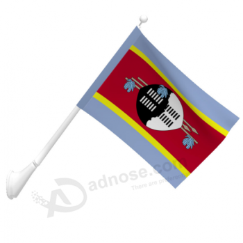 고품질 폴리 에스테 잘 고정 된 swaziland 깃발 기치