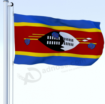 Suspension extérieure personnalisée 3x5ft polyester Swaziland pays drapeau