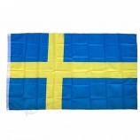 beste kwaliteit 3 ​​* 5FT polyester vlag van Zweden met twee ogen