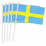vlag van Zweden, 5 PC nationale vlaggen op stok 14 * 21cm