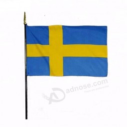 Großhandel billig hochwertige Werbeartikel Schweden Hand wehende Fahnen