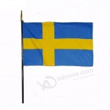 Wholesale cheap high quality promotional Sweden hand waving flags