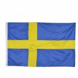 Durable polyester fabric 3x5 Sweden crossed flag in stock