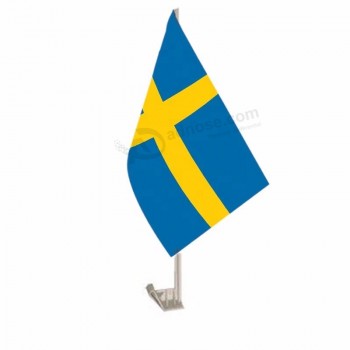 Vente en gros personnalisé de haute qualité Suède Drapeau de voiture