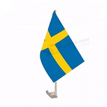 Pole included 30*45cm Sweden national car window flag